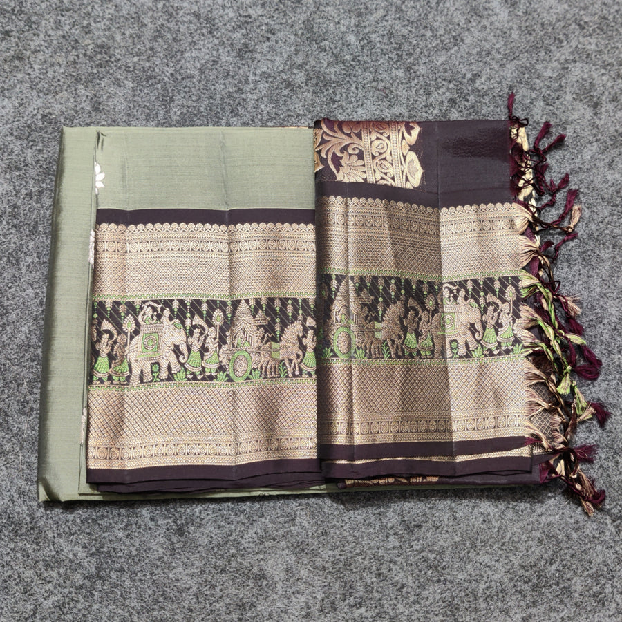 Meenakari kanchi lightweight pattu Saree - KMP140