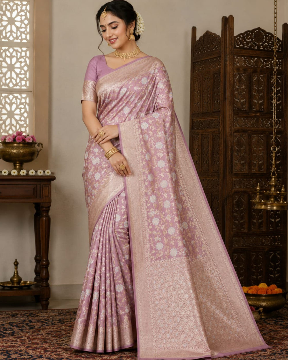 Banaras Tissue Allover Meenakari - BRS46