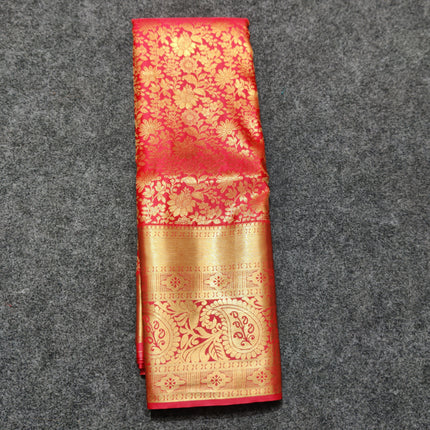 Kanchi pattu Semi Red Saree -KS55