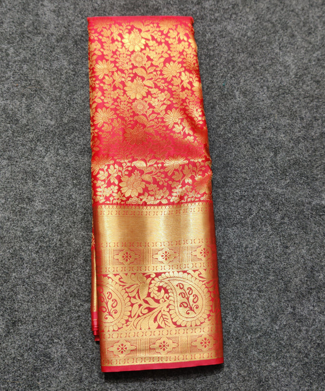 Kanchi pattu Semi Red Saree -KS55