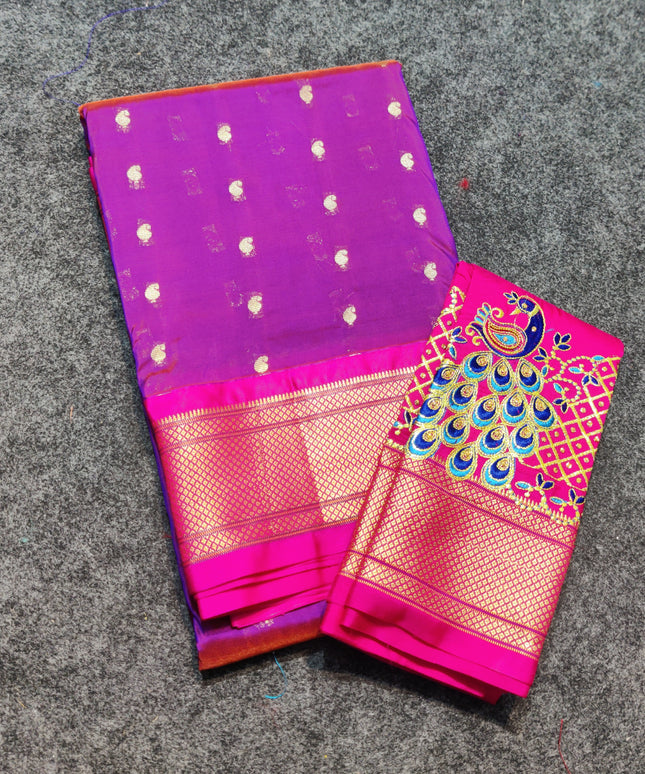 Gadwal Paithani Soft Silk Saree with work blouse- GSM10