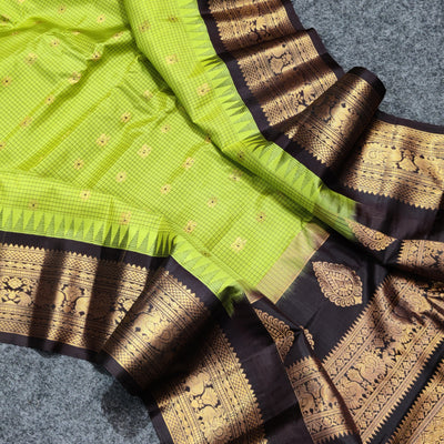 Gadwal check design pure silk- GPS27