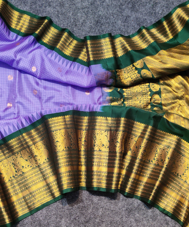 Gadwal Pure silk check Saree - GPS175