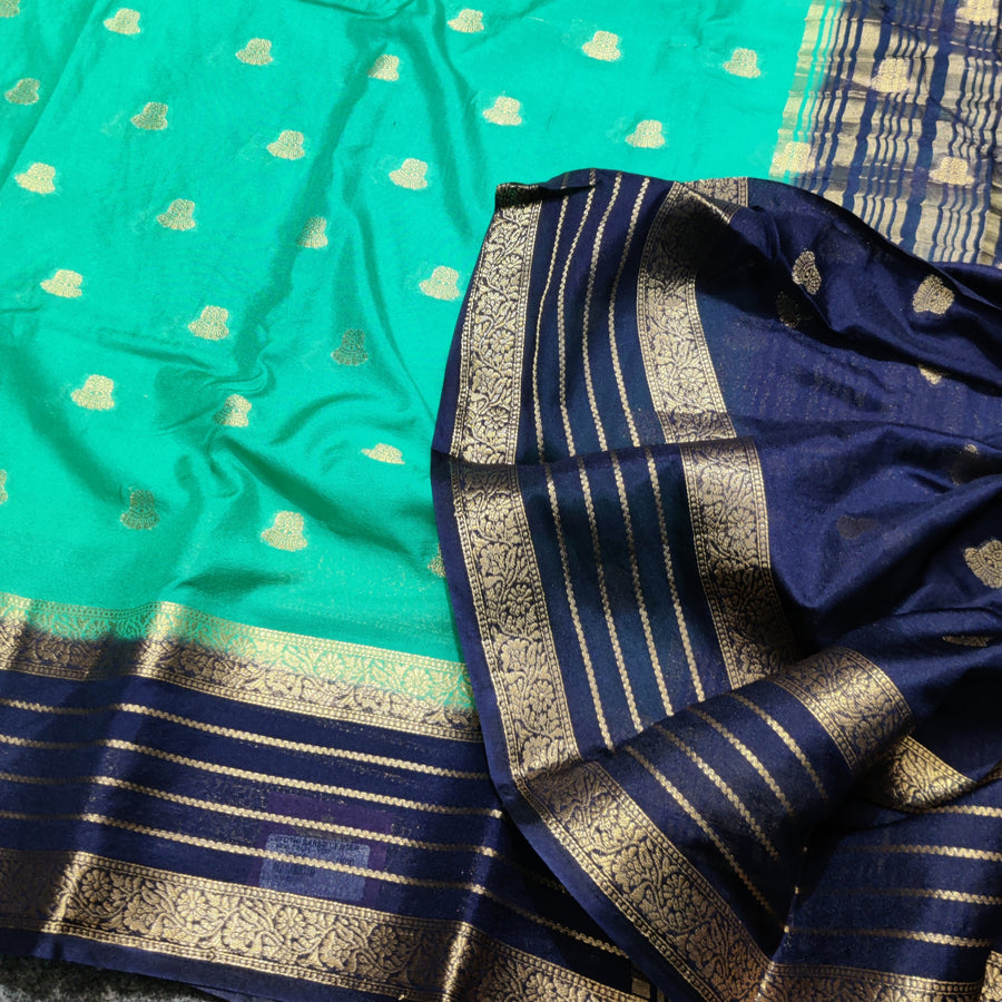Mysore crepe semi silk saree - M03