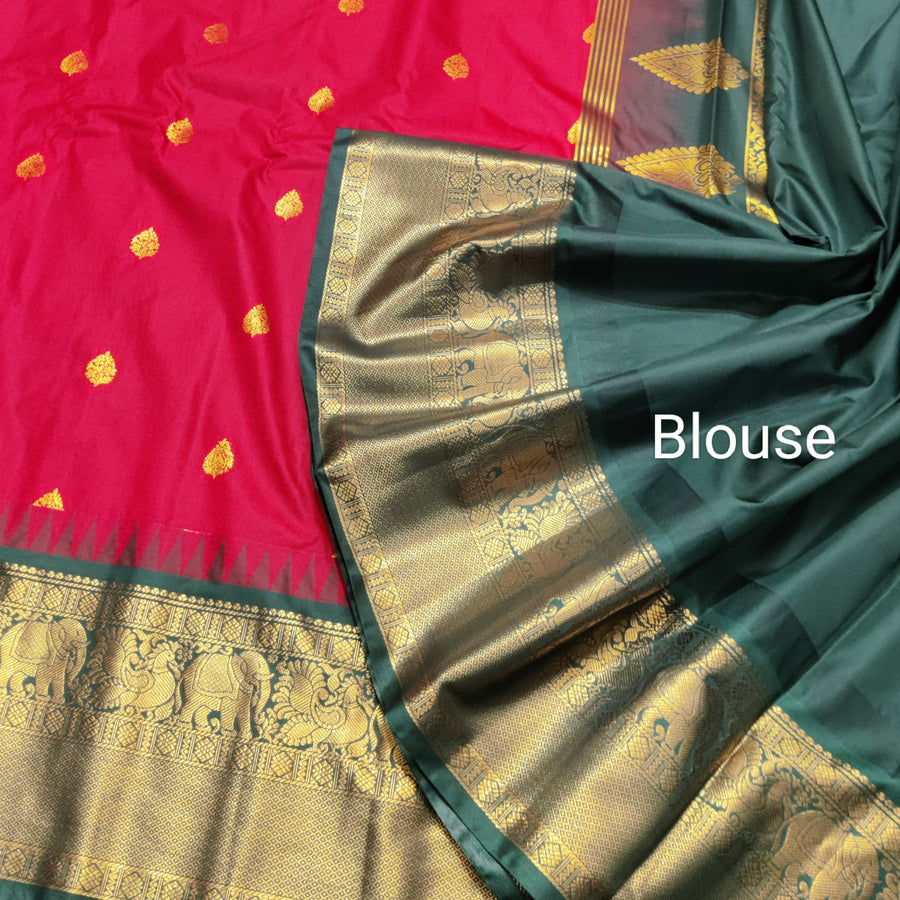 Gadwal Semi Silk Saree - GSM14