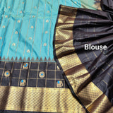 Gadwal Semi Silk Saree with Zari Checks – GSM01 at Jyothi Saree Mandir
