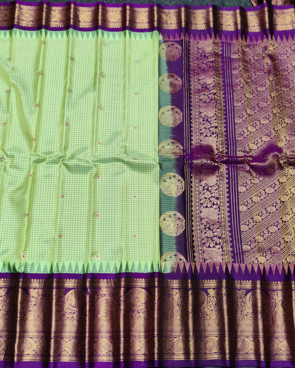 Gadwal check design pure silk- GPS33 alternate view