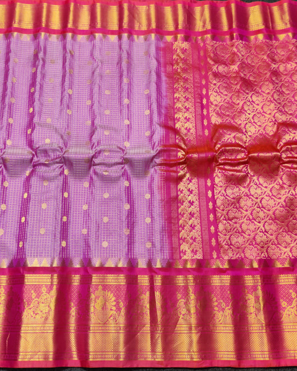 Gadwal check design pure silk- GPS142 alternate view