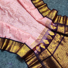 Gadwal Handloom Pure Silk Check Saree with Temple Border – GPS45