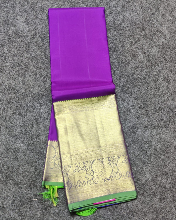 Kanchi pure plain silk Saree - KMP1577