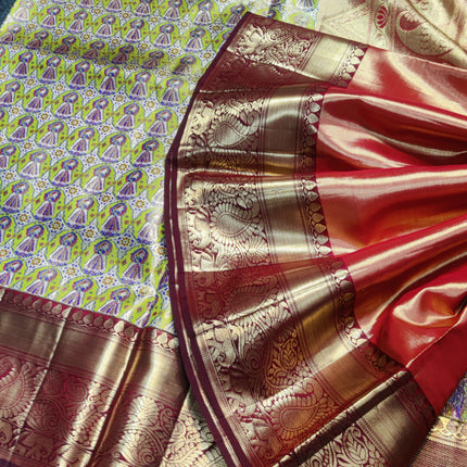 Kanchi Meenakari Brocade Pure handloom Silk Saree - KMP1783