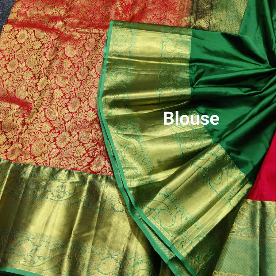 Kanchi pattu half fine bridal wear saree HF02