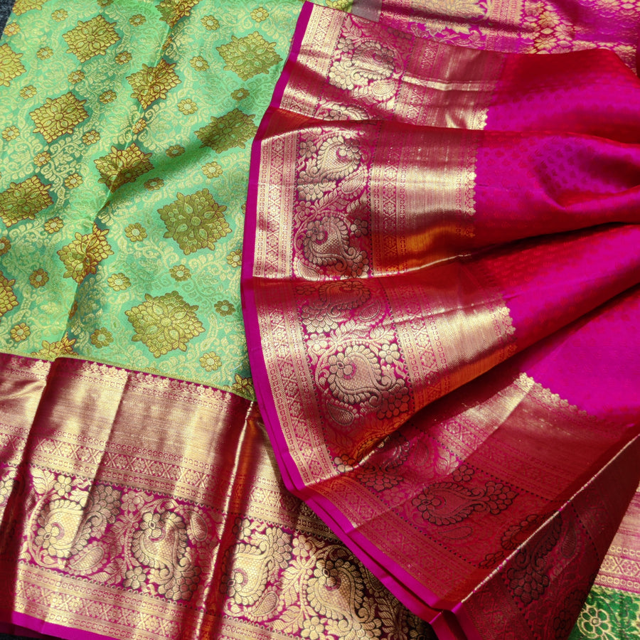 Kanchi Meenakari Brocade Pure handloom Silk Saree - KMP3207