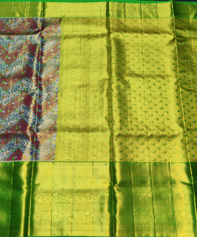 Kanchi Meenakari Brocade Pure handloom Silk Saree - KMP1784