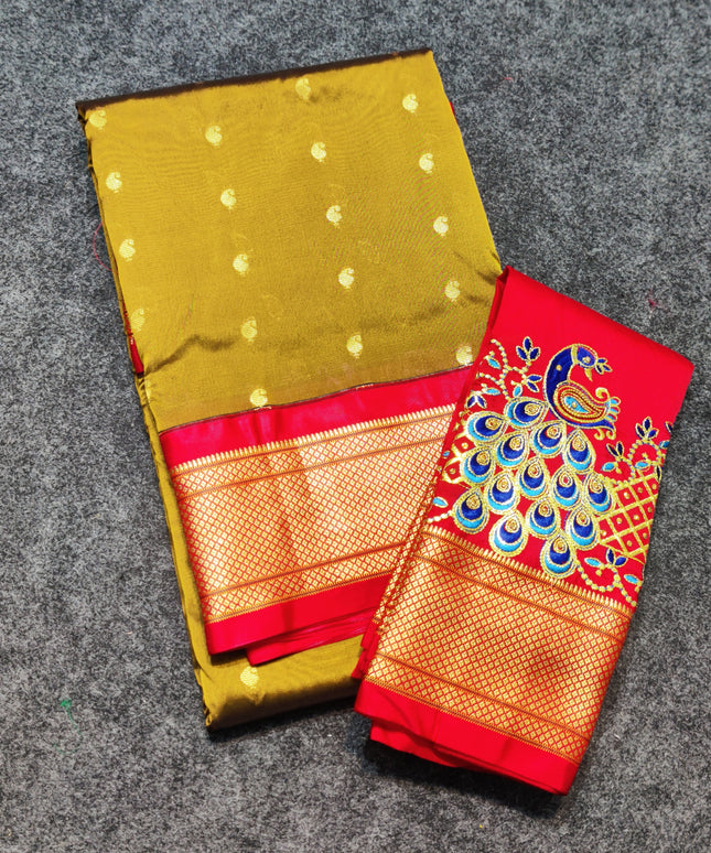 Gadwal Paithani Soft Silk Saree with work blouse- GSM11
