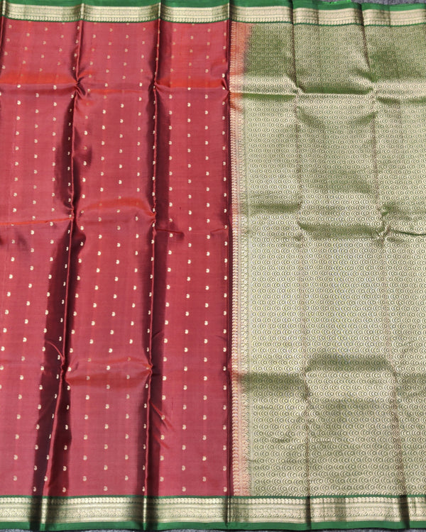 Kanchi Handloom Pure Silk Small Border Saree – KMP264 alternate view
