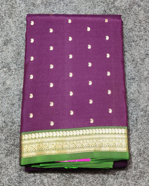 Kanchi Handloom Pure Silk Small Border Saree – KMP266