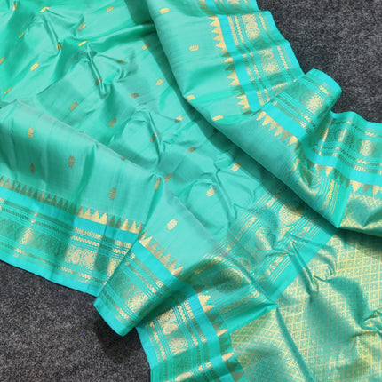 Gadwal handloom small border Pure silk saree - GPS219