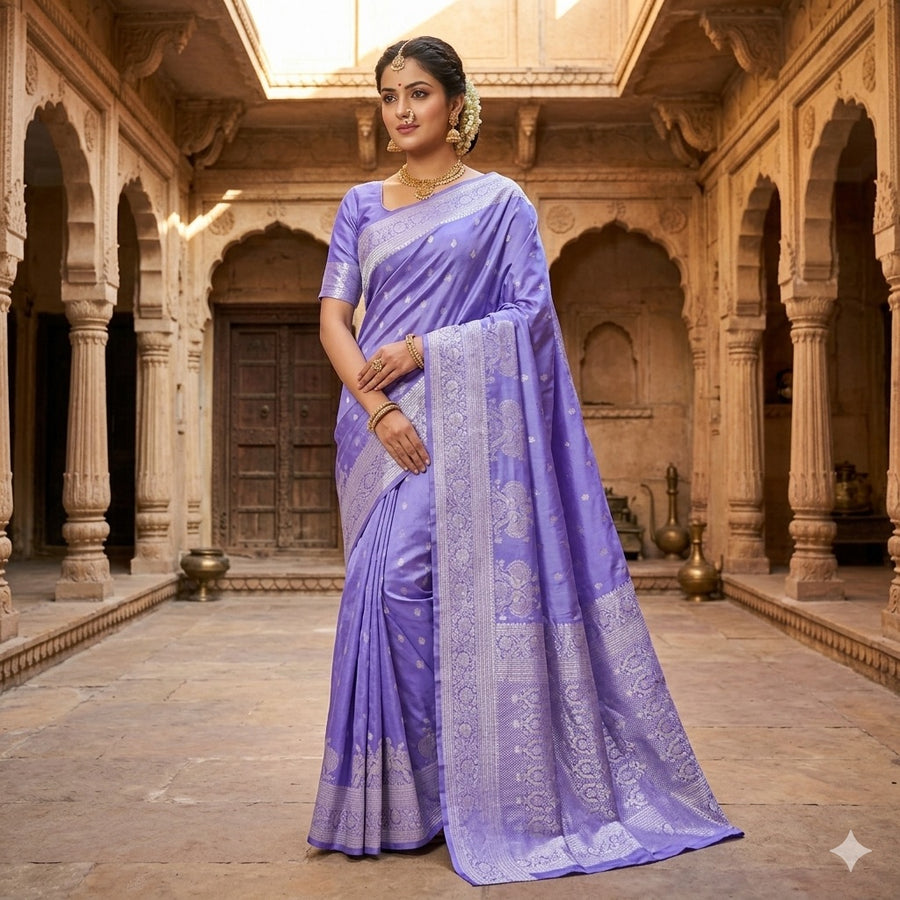 35% off Kanchi Pure Lavender Saree - KMP51