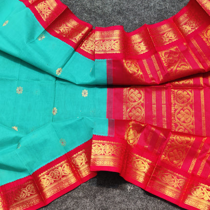 Gadwal Cotton With Butta Saree - GS07