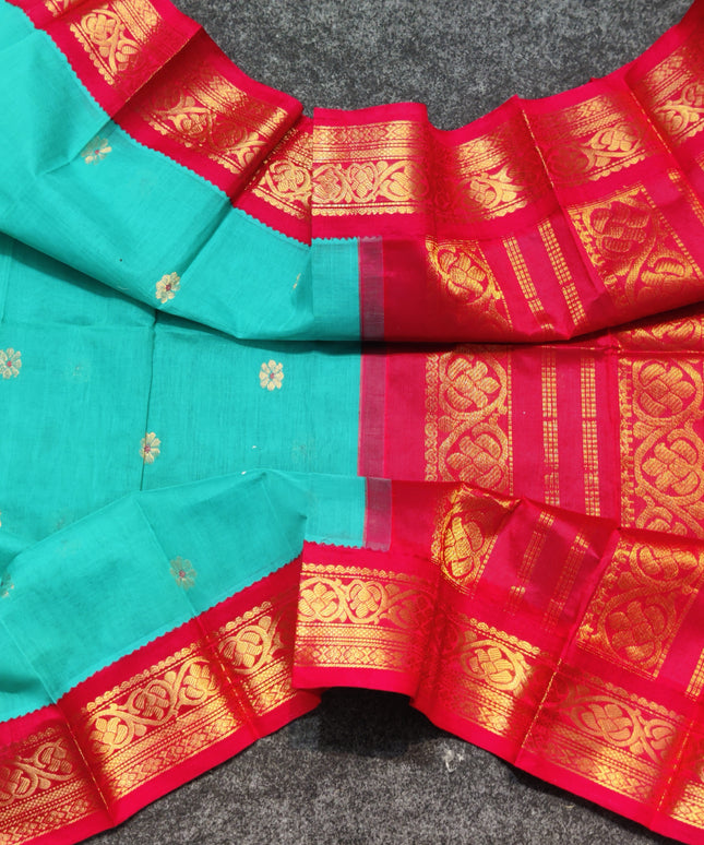 Gadwal Cotton With Butta Saree - GS07