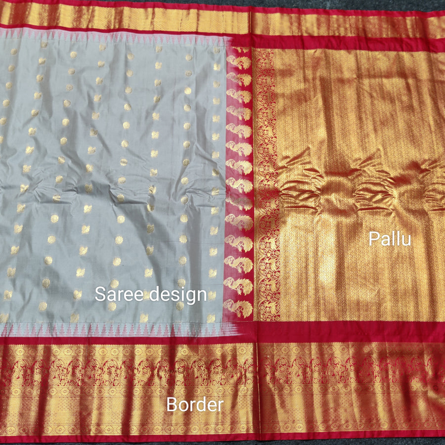 Gadwal Semi Silk Saree - GSM21