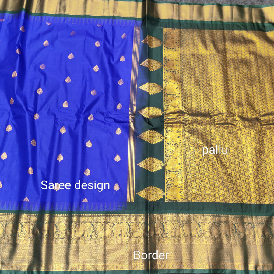 Gadwal Semi Silk Saree - GSM12
