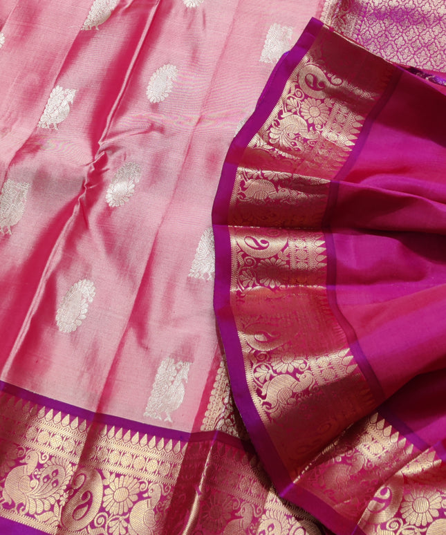 Kanchi pattu Small border saree - KMP90