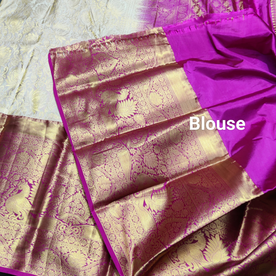 Kanchi pattu half fine bridal wear saree HF06