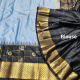 Gadwal Semi Silk Saree with Zari Checks – GSM04 at Jyothi Saree Mandir