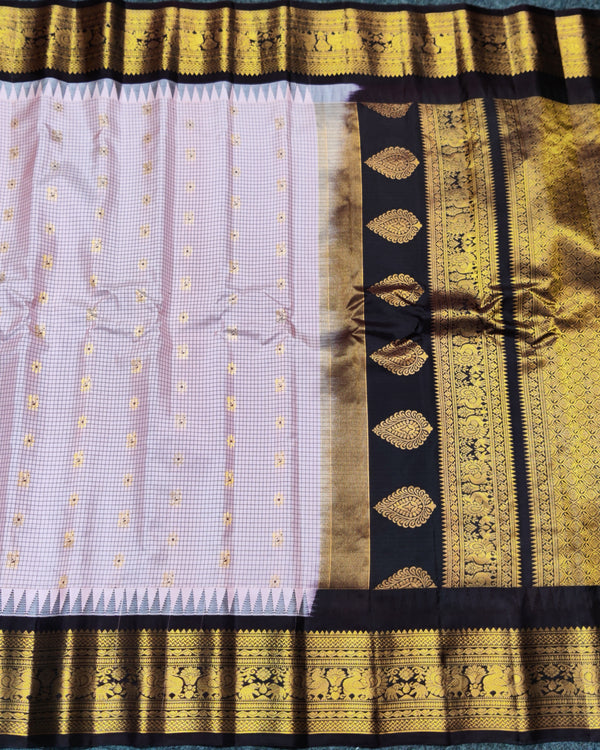 Gadwal check design pure silk- GPS30 alternate view