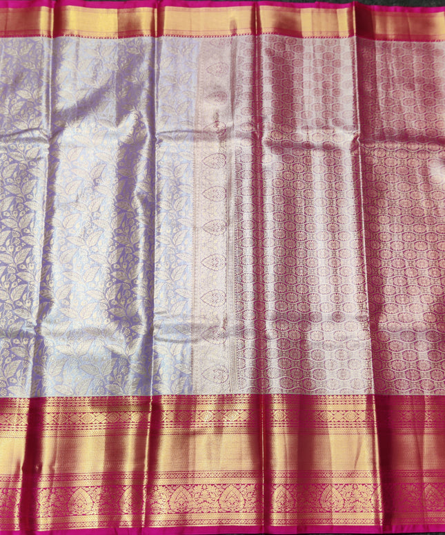 Kanchi pattu Semi Lavender Saree -KS40