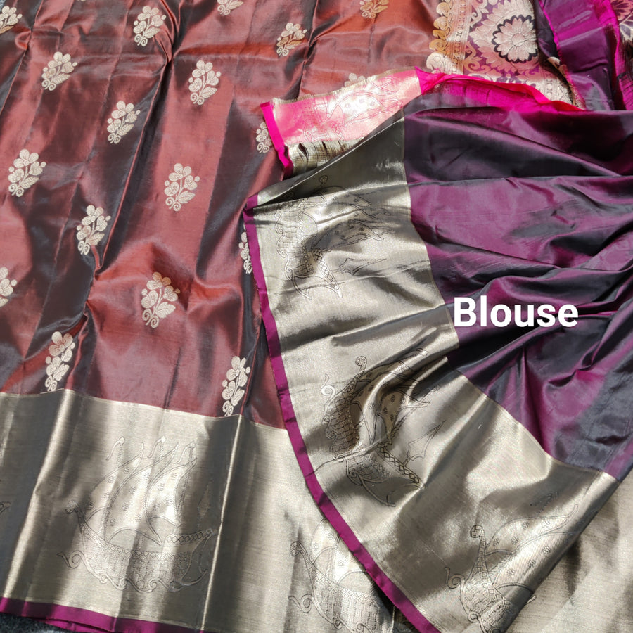 Lightweight pattu Scurt Border Saree - LWP416
