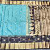 Gadwal Semi Silk Saree with Zari Checks – GSM01 at Jyothi Saree Mandir