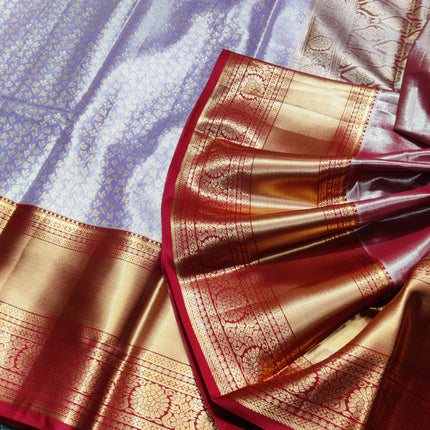 Kanchi pattu Semi Lavender Saree -KS45