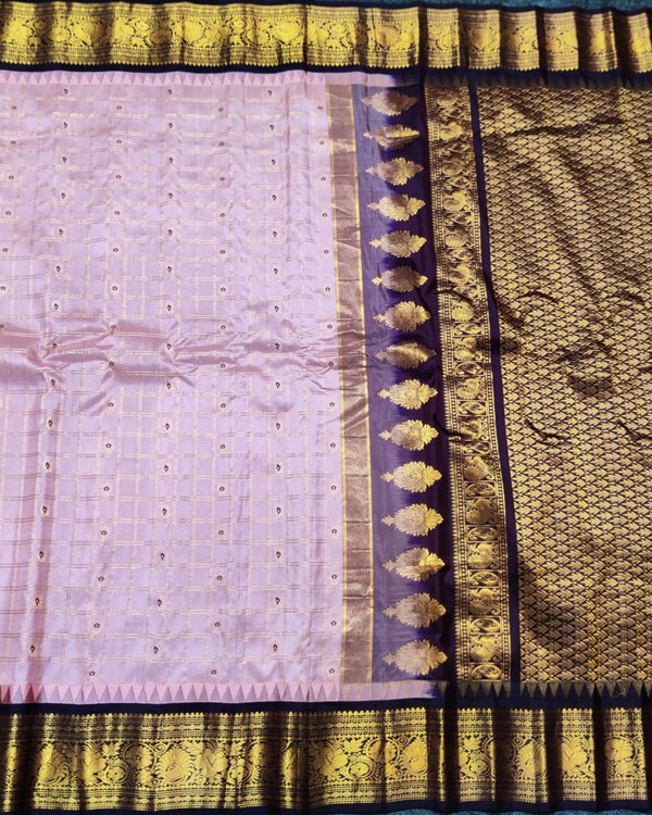 Gadwal check design pure silk- GPS45 alternate view