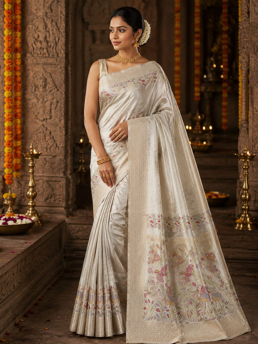 Banaras Tissue Allover Meenakari - BRS36