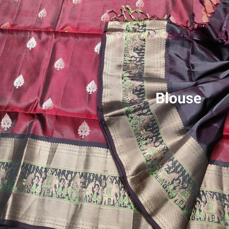Meenakari kanchi lightweight pattu Saree - KMP145