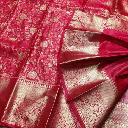Kanchi pattu Semi Red Saree -KS52