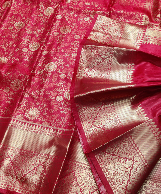 Kanchi pattu Semi Red Saree -KS52
