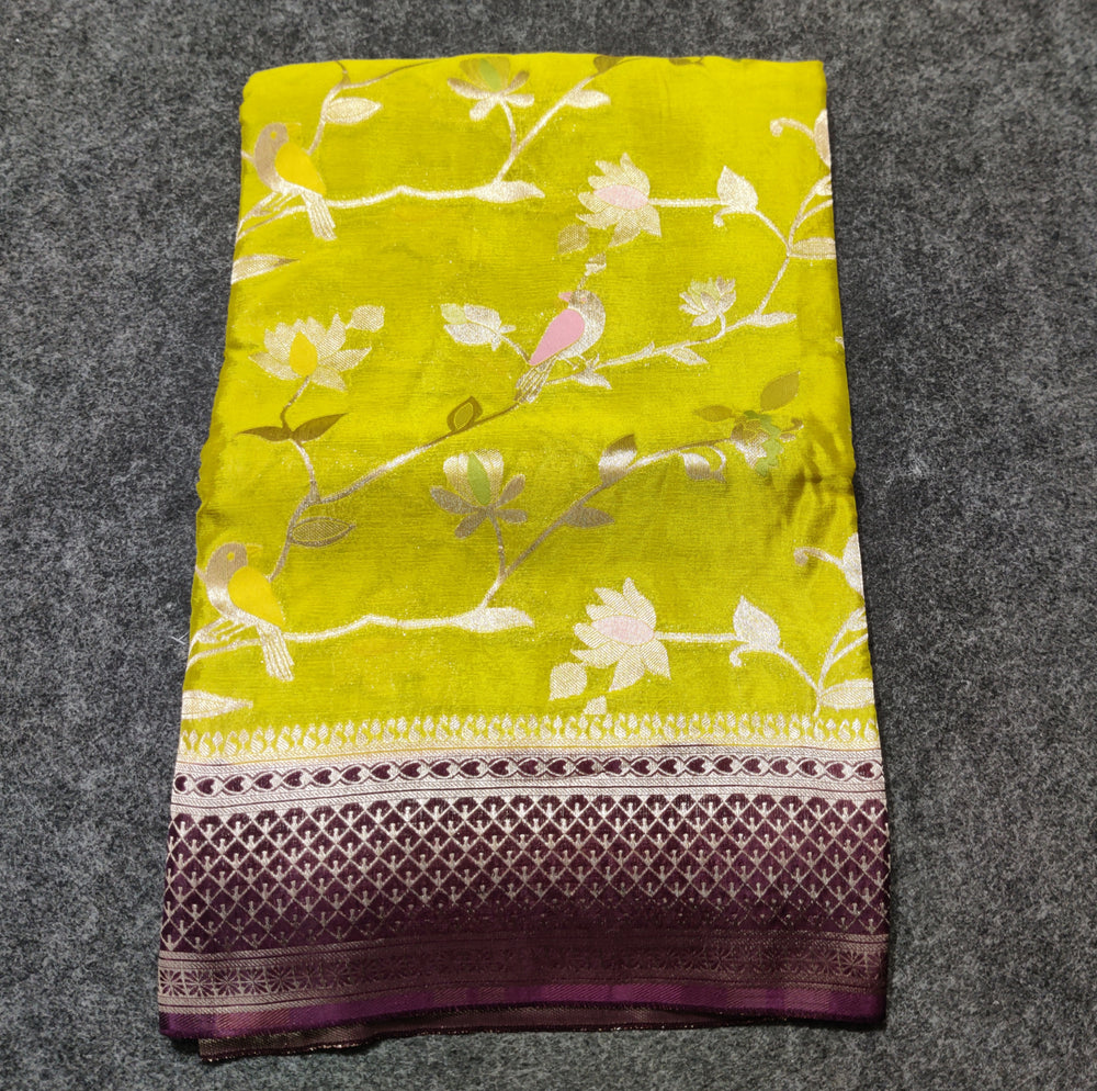 Chinon crepe silk saree -C21