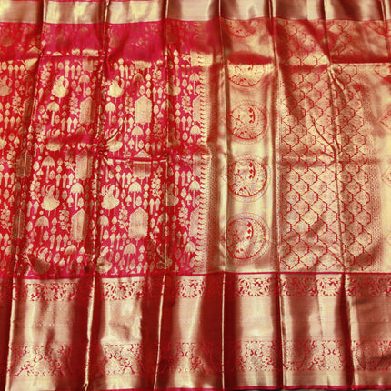 Kanchi pattu Semi Red Saree -KS50