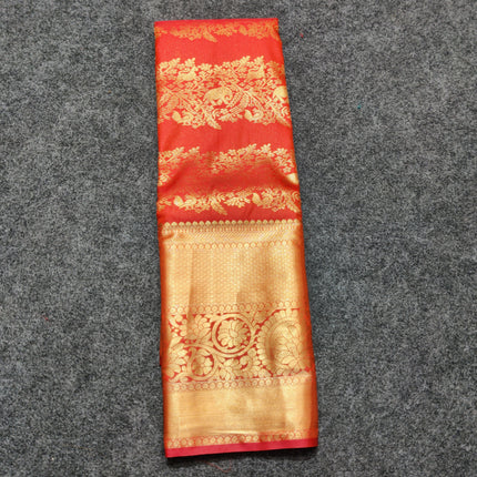 Kanchi pattu Semi Red Saree -KS53