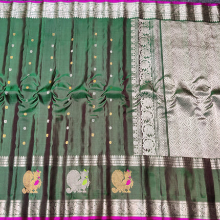 Gadwal Handloom Gap Border saree - GPS94