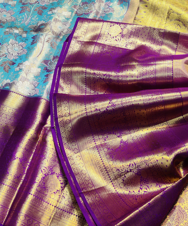 Kanchi Meenakari Brocade Pure handloom Silk Saree - KMP1789