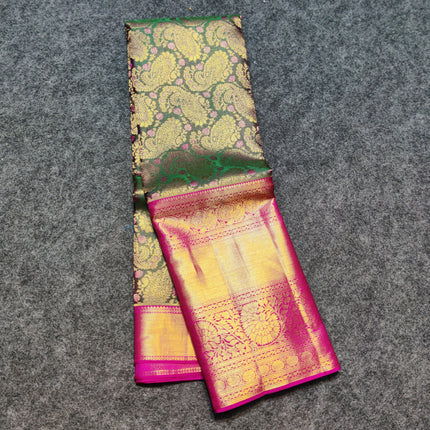 Kanchi Meenakari Brocade Pure handloom Silk Saree - KMP1992