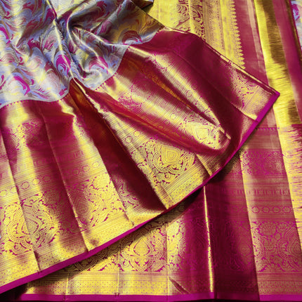 Kanchi Meenakari Brocade Pure handloom Silk Saree - KMP1798