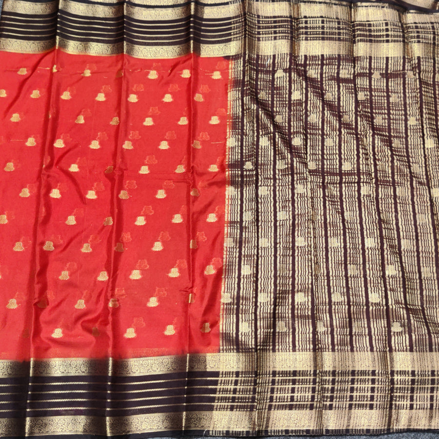 Mysore crepe semi silk saree - M04