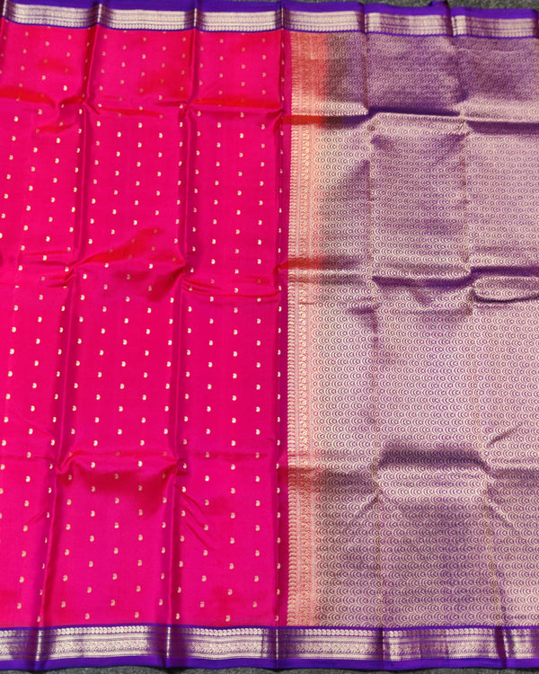 Kanchi Handloom Pure Silk Small Border Saree – KMP265 alternate view