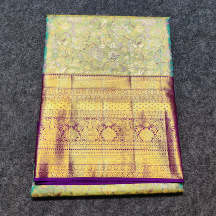 Kanchi Meenakari Brocade Pure handloom Silk Saree - KMP1795